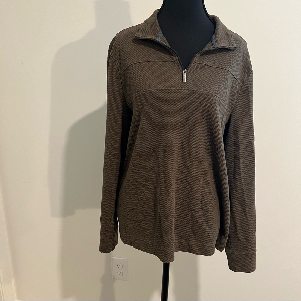 Perry Ellis Men's Brown Quarter Zip Sweater Size Medium